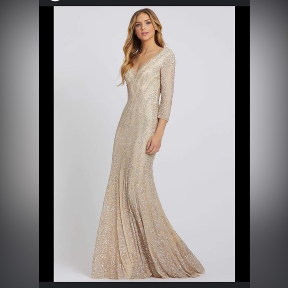 16 couture macduggal 4247d mermaid sequin gown / new - Picture 1 of 10